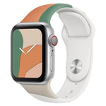 สายรัดนาฬิกาซิลิโคนแบบเปลี่ยนได้สีตัดกันซีรีส์ Morandi สำหรับ Apple Watch Series, 7 41mm / 6&SE&5&4 40mm / 3&2&1 38mm, 7 45mm / 6&SE&5&4 44mm / 3&2&1 42mm