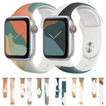 สายรัดนาฬิกาซิลิโคนแบบเปลี่ยนได้สีตัดกันซีรีส์ Morandi สำหรับ Apple Watch Series, 7 41mm / 6&SE&5&4 40mm / 3&2&1 38mm, 7 45mm / 6&SE&5&4 44mm / 3&2&1 42mm