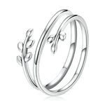 แหวนเปิดผู้หญิงเงินสเตอร์ลิง S925 แบบหวายหลายวง, หวาย