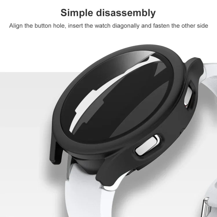 เคสป้องกันแบบรวม PC ผิวด้าน + ฟิล์มกระจกนิรภัย สำหรับ Samsung Galaxy Watch4 40 มม. และ 44 มม.
