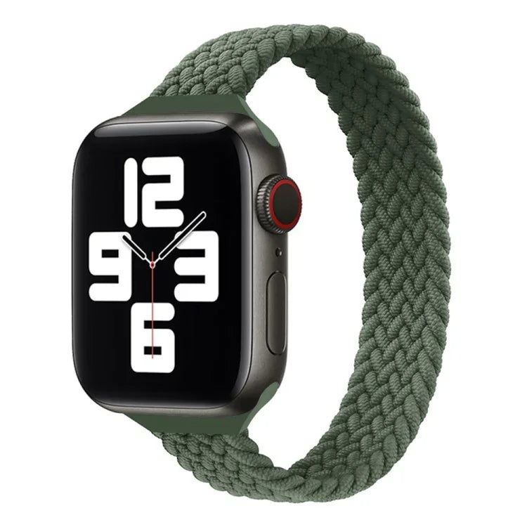 สายรัดนาฬิกาไนลอนถักแบบห่วงเดี่ยวสำหรับเอวเล็กสำหรับ Apple Watch Series 7 45mm / 6&SE&5&4 44mm / 3&2&1 42mm, S 145mm, M 155mm, L 165mm