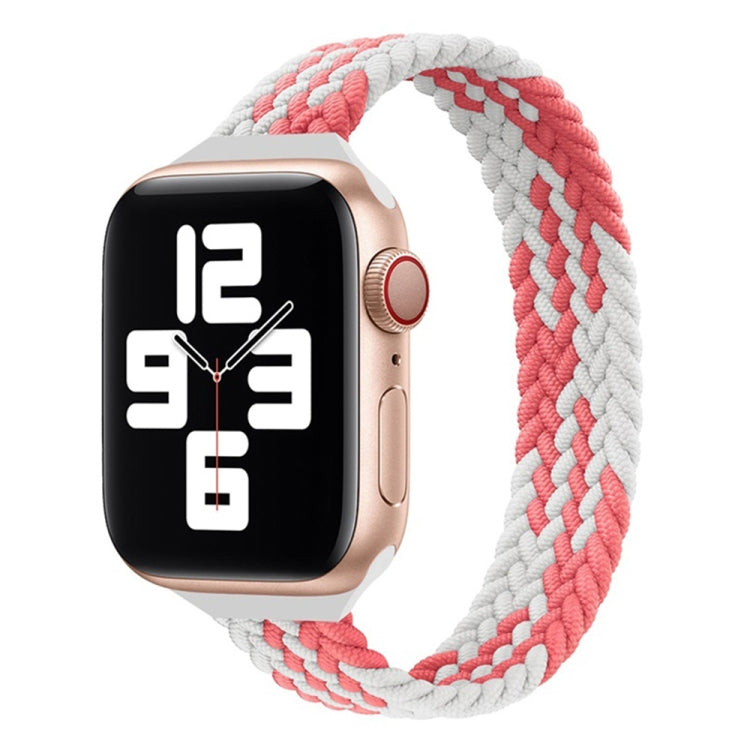 สายรัดนาฬิกาไนลอนถักแบบห่วงเดี่ยวสำหรับเอวเล็กสำหรับ Apple Watch Series 7 45mm / 6&SE&5&4 44mm / 3&2&1 42mm, S 145mm, M 155mm, L 165mm