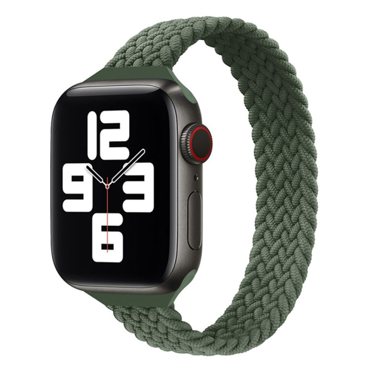 สายรัดนาฬิกาไนลอนถักแบบห่วงเดี่ยวสำหรับเอวเล็กสำหรับ Apple Watch Series 7 45mm / 6&SE&5&4 44mm / 3&2&1 42mm, S 145mm, M 155mm, L 165mm
