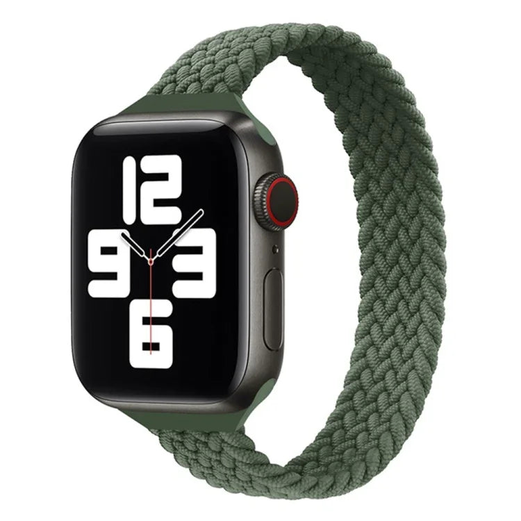 สายรัดนาฬิกาไนลอนถักแบบห่วงเดี่ยวสำหรับเอวเล็กสำหรับ Apple Watch Series 7 45mm / 6&SE&5&4 44mm / 3&2&1 42mm, S 145mm, M 155mm, L 165mm