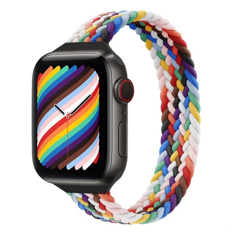 สายรัดนาฬิกาไนลอนถักแบบห่วงเดี่ยวสำหรับเอวเล็กสำหรับ Apple Watch Series 7 45mm / 6&SE&5&4 44mm / 3&2&1 42mm, S 145mm, M 155mm, L 165mm
