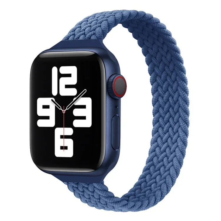 สายรัดนาฬิกาไนลอนถักแบบห่วงเดี่ยวสำหรับเอวเล็กสำหรับ Apple Watch Series 7 45mm / 6&SE&5&4 44mm / 3&2&1 42mm, S 145mm, M 155mm, L 165mm