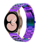 สายรัดนาฬิกาแบบหัวแบนสามเม็ดสแตนเลสสำหรับเปลี่ยน สำหรับ Samsung Galaxy Watch4 40 มม./44 มม. สำหรับ Samsung Galaxy Watch4 Classic 42 มม./46 มม.