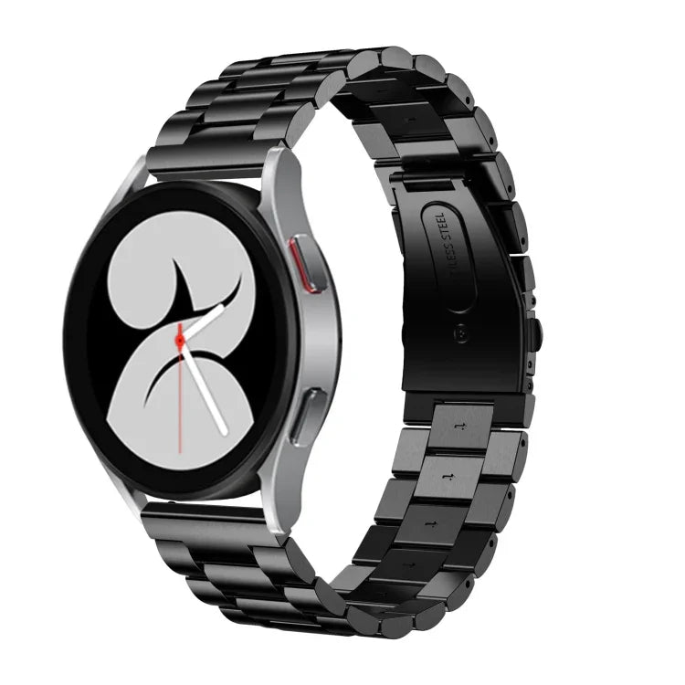 สายรัดนาฬิกาแบบหัวแบนสามเม็ดสแตนเลสสำหรับเปลี่ยน สำหรับ Samsung Galaxy Watch4 40 มม./44 มม. สำหรับ Samsung Galaxy Watch4 Classic 42 มม./46 มม.
