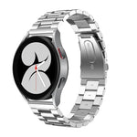 สายรัดนาฬิกาแบบหัวแบนสามเม็ดสแตนเลสสำหรับเปลี่ยน สำหรับ Samsung Galaxy Watch4 40 มม./44 มม. สำหรับ Samsung Galaxy Watch4 Classic 42 มม./46 มม.