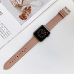 สายรัดนาฬิกาหนังเย็บสำหรับ Apple Watch Series, 7 41mm / 6&SE&5&4 40mm / 3&2&1 38mm, 7 45mm / 6&SE&5&4 44mm / 3&2&1 42mm