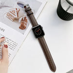 สายรัดนาฬิกาหนังเย็บสำหรับ Apple Watch Series, 7 41mm / 6&SE&5&4 40mm / 3&2&1 38mm, 7 45mm / 6&SE&5&4 44mm / 3&2&1 42mm