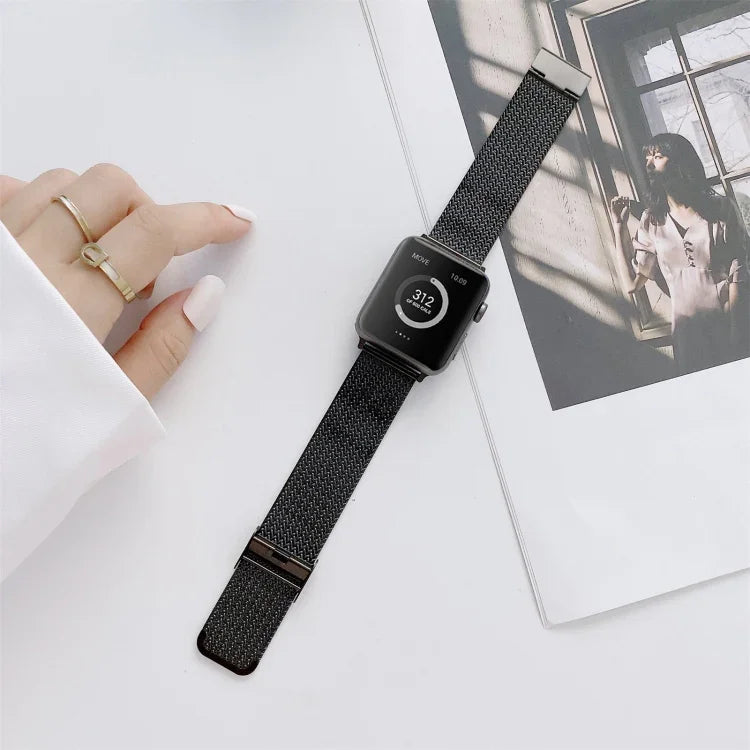สายรัดนาฬิกาเหล็กตรงแบบหัวเข็มขัดรูปตัววีสำหรับ Apple Watch Series, 7 41mm / 6&SE&5&4 40mm / 3&2&1 38mm, 7 45mm / 6&SE&5&4 44mm / 3&2&1 42mm