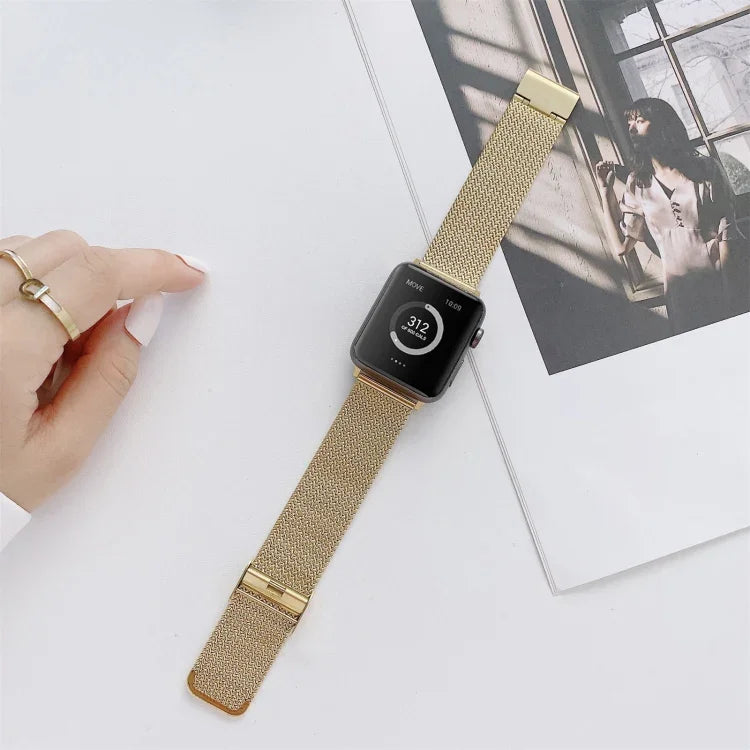 สายรัดนาฬิกาเหล็กตรงแบบหัวเข็มขัดรูปตัววีสำหรับ Apple Watch Series, 7 41mm / 6&SE&5&4 40mm / 3&2&1 38mm, 7 45mm / 6&SE&5&4 44mm / 3&2&1 42mm