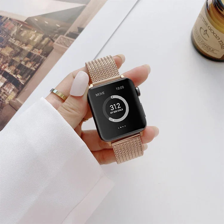 สายรัดนาฬิกาเหล็กตรงแบบหัวเข็มขัดรูปตัววีสำหรับ Apple Watch Series, 7 41mm / 6&SE&5&4 40mm / 3&2&1 38mm, 7 45mm / 6&SE&5&4 44mm / 3&2&1 42mm