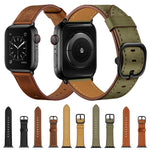 สายรัดข้อมือหนังสำรองสำหรับ Apple Watch Series 7 ขนาด 41 มม. / 6&SE&5&4 ขนาด 40 มม. / 3&2&1 ขนาด 38 มม., 7 ขนาด 45 มม. / 6&SE&5&4 ขนาด 44 มม. / 3&2&1 ขนาด 42 มม.
