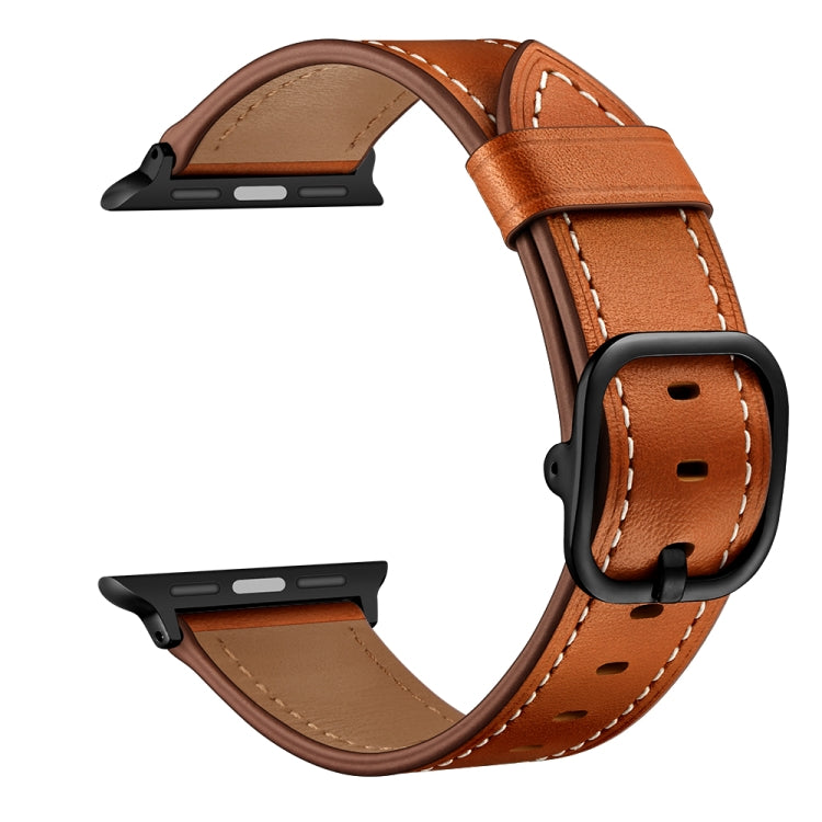 สายรัดข้อมือหนังสำรองสำหรับ Apple Watch Series 7 ขนาด 41 มม. / 6&SE&5&4 ขนาด 40 มม. / 3&2&1 ขนาด 38 มม., 7 ขนาด 45 มม. / 6&SE&5&4 ขนาด 44 มม. / 3&2&1 ขนาด 42 มม.