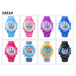 นาฬิกาอิเล็กทรอนิกส์สำหรับเด็ก SKMEI 1451 จับเวลาแบบดิจิทัล LED โครโนกราฟเรืองแสง รุ่น 1451 (สีชมพูใสฟ้า), 1451 (สีม่วงใส), 1451 (สีฟ้าใส), 1451 (สีแดงกุหลาบใส), 1451 (ตัวเรือนขาววงกลมฟ้า)
