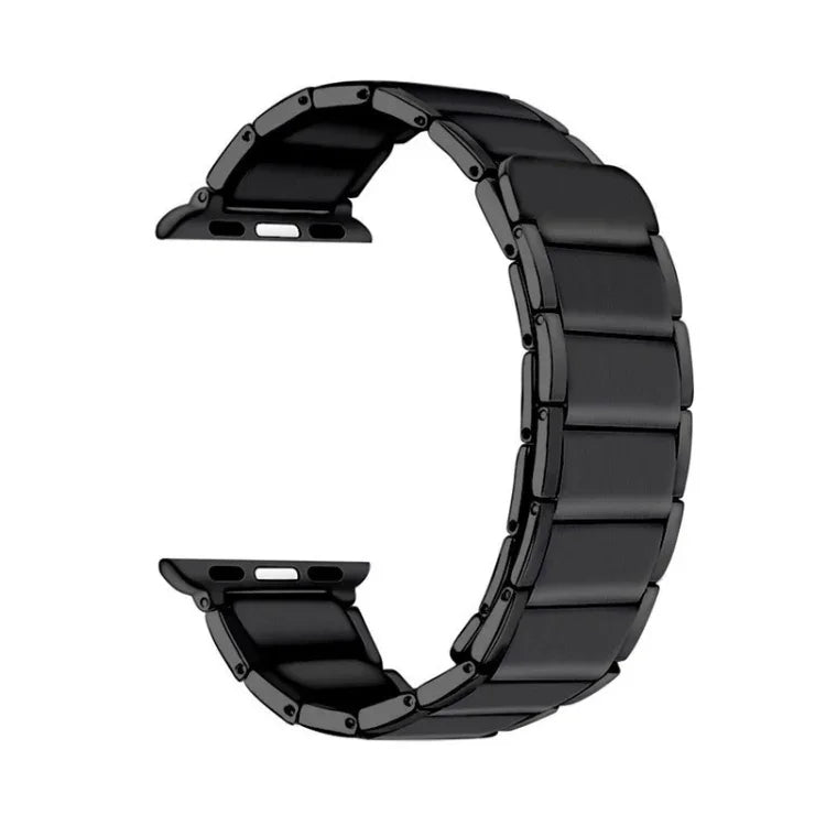 สายเปลี่ยนแบบแม่เหล็กเหล็กข้อต่อไม้ไผ่ สำหรับ Apple Watch Series 7 41mm / 6&SE&5&4 40mm / 3&2&1 38mm, 7 45mm / 6&SE&5&4 44mm / 3&2&1 42mm