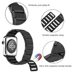 สายเปลี่ยนแบบแม่เหล็กเหล็กข้อต่อไม้ไผ่ สำหรับ Apple Watch Series 7 41mm / 6&SE&5&4 40mm / 3&2&1 38mm, 7 45mm / 6&SE&5&4 44mm / 3&2&1 42mm