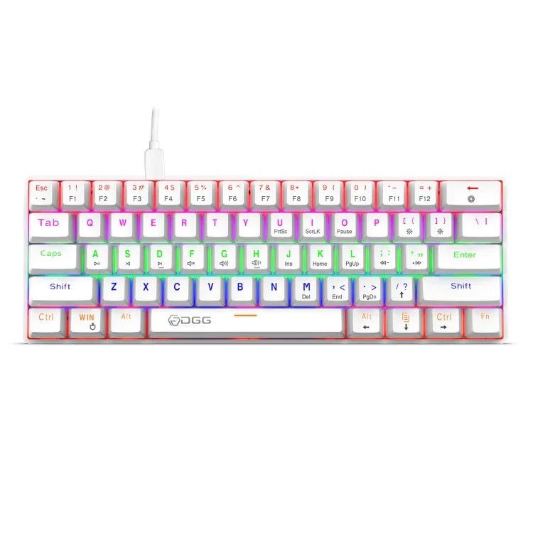 แป้นพิมพ์กลไกมีไฟสวย HXSJ V900 61 ปุ่ม สีดำ สีขาว