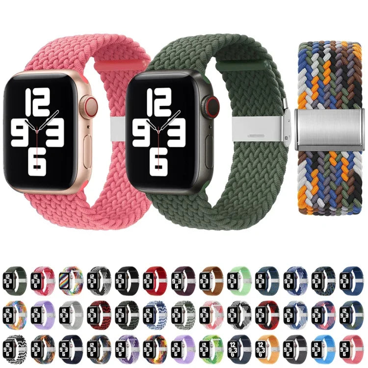 สายรัดนาฬิกาไนลอนถักแบบหัวล็อกเดียวสำหรับ Apple Watch Series, 7 41mm / 6&SE&5&4 40mm / 3&2&1 38mm