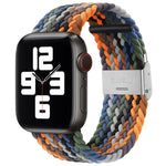 สายเปลี่ยนถักไนลอนแบบหัวเข็มขัดเดียว สำหรับ Apple Watch Series 7 45mm / 6&SE&5&4 44mm / 3&2&1 42mm