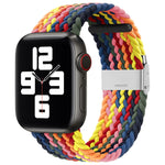 สายเปลี่ยนถักไนลอนแบบหัวเข็มขัดเดียว สำหรับ Apple Watch Series 7 45mm / 6&SE&5&4 44mm / 3&2&1 42mm