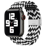 สายเปลี่ยนถักไนลอนแบบหัวเข็มขัดเดียว สำหรับ Apple Watch Series 7 45mm / 6&SE&5&4 44mm / 3&2&1 42mm