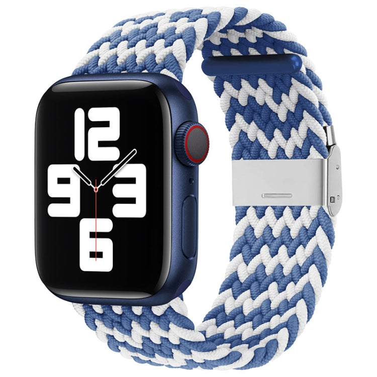 สายเปลี่ยนถักไนลอนแบบหัวเข็มขัดเดียว สำหรับ Apple Watch Series 7 45mm / 6&SE&5&4 44mm / 3&2&1 42mm