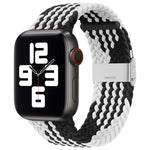 สายเปลี่ยนถักไนลอนแบบหัวเข็มขัดเดียว สำหรับ Apple Watch Series 7 45mm / 6&SE&5&4 44mm / 3&2&1 42mm