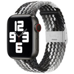 สายเปลี่ยนถักไนลอนแบบหัวเข็มขัดเดียว สำหรับ Apple Watch Series 7 45mm / 6&SE&5&4 44mm / 3&2&1 42mm