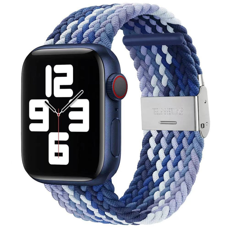 สายเปลี่ยนถักไนลอนแบบหัวเข็มขัดเดียว สำหรับ Apple Watch Series 7 45mm / 6&SE&5&4 44mm / 3&2&1 42mm