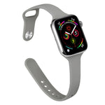 Slimming Silicone Replacement Watchband For Apple Watch Series, 7 45mm / 6&SE&5&4 44mm / 3&2&1 42mm