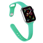 Slimming Silicone Replacement Watchband For Apple Watch Series, 7 45mm / 6&SE&5&4 44mm / 3&2&1 42mm