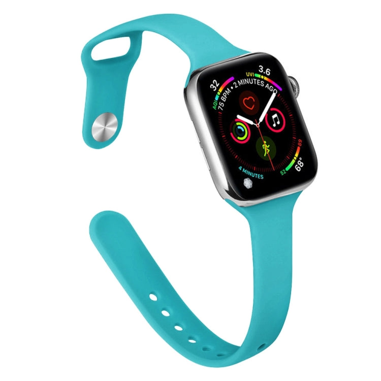 Slimming Silicone Replacement Watchband For Apple Watch Series, 7 45mm / 6&SE&5&4 44mm / 3&2&1 42mm