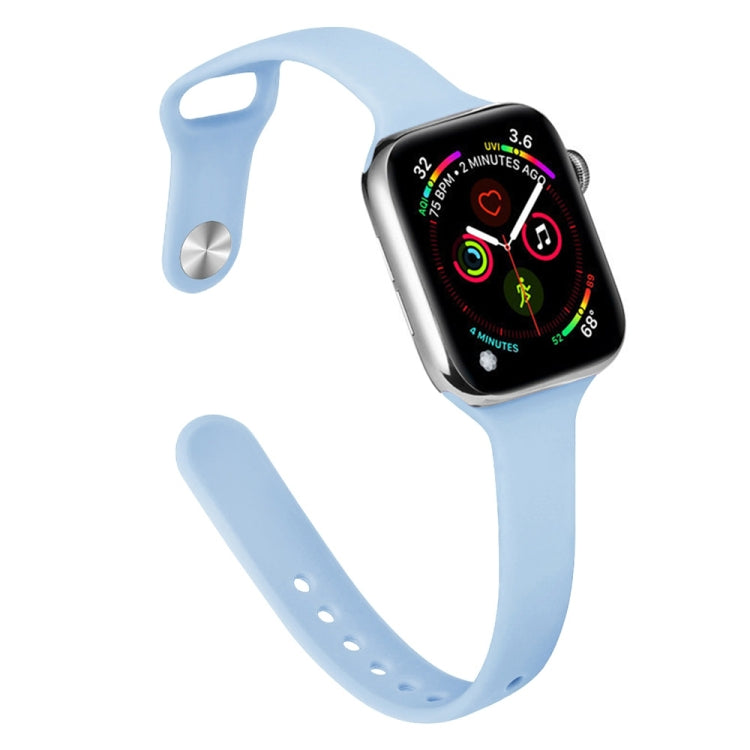 Slimming Silicone Replacement Watchband For Apple Watch Series, 7 45mm / 6&SE&5&4 44mm / 3&2&1 42mm
