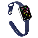 Slimming Silicone Replacement Watchband For Apple Watch Series, 7 45mm / 6&SE&5&4 44mm / 3&2&1 42mm