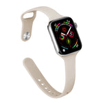 Slimming Silicone Replacement Watchband For Apple Watch Series, 7 41mm / 6&SE&5&4 40mm / 3&2&1 38mm