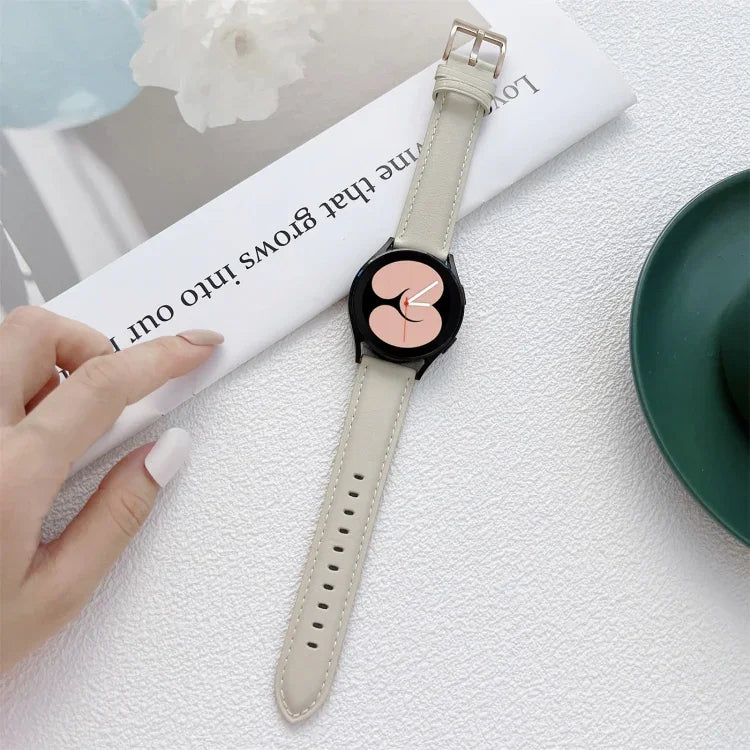 สายรัดนาฬิกาหนังเย็บ สำหรับ Samsung Galaxy Watch4 40 มม. / 44 มม.