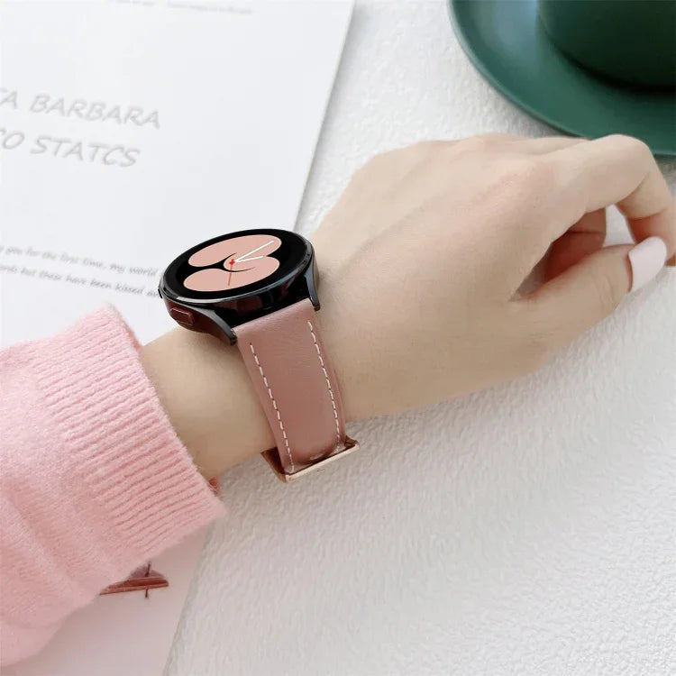 สายรัดนาฬิกาหนังเย็บ สำหรับ Samsung Galaxy Watch4 40 มม. / 44 มม.