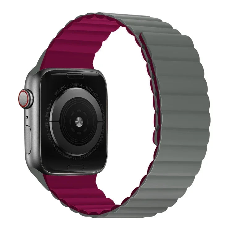 สายซิลิโคนแม่เหล็กรวมสั้นสำหรับ Apple Watch Series, 7 41mm / 6&SE&5&4 40mm / 3&2&1 38mm, 7 45mm / 6&SE&5&4 44mm / 3&2&1 42mm