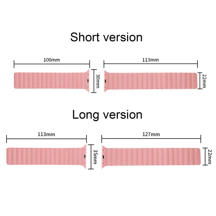 Silicone Magnetic Integrated Long Strap Watchband For Apple Watch Series, 7 41mm / 6&SE&5&4 40mm / 3&2&1 38mm, 7 45mm / 6&SE&5&4 44mm / 3&2&1 42mm