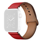สายรัดนาฬิกาหนังสำหรับ Apple Watch Series, 7 45mm / 6&SE&5&4 44mm / 3&2&1 42mm, 7 41mm / 6&SE&5&4 40mm / 3&2&1 38mm