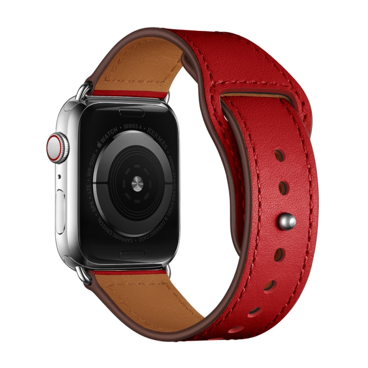 สายรัดนาฬิกาหนังสำหรับ Apple Watch Series, 7 45mm / 6&SE&5&4 44mm / 3&2&1 42mm, 7 41mm / 6&SE&5&4 40mm / 3&2&1 38mm