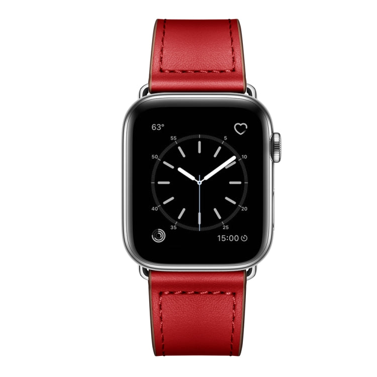 สายรัดนาฬิกาหนังสำหรับ Apple Watch Series, 7 45mm / 6&SE&5&4 44mm / 3&2&1 42mm, 7 41mm / 6&SE&5&4 40mm / 3&2&1 38mm