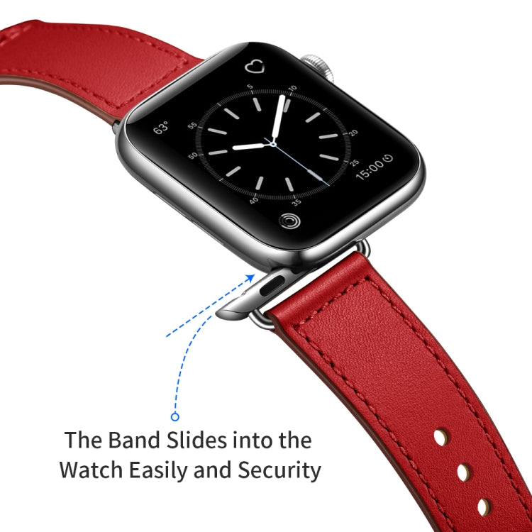 สายรัดนาฬิกาหนังสำหรับ Apple Watch Series, 7 45mm / 6&SE&5&4 44mm / 3&2&1 42mm, 7 41mm / 6&SE&5&4 40mm / 3&2&1 38mm