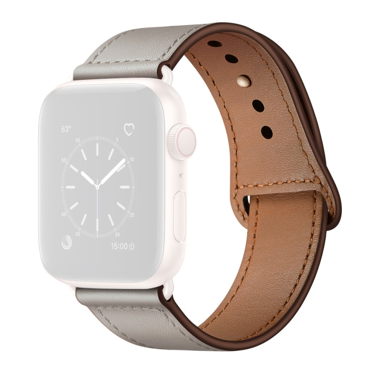 สายรัดนาฬิกาหนังสำหรับ Apple Watch Series, 7 45mm / 6&SE&5&4 44mm / 3&2&1 42mm, 7 41mm / 6&SE&5&4 40mm / 3&2&1 38mm