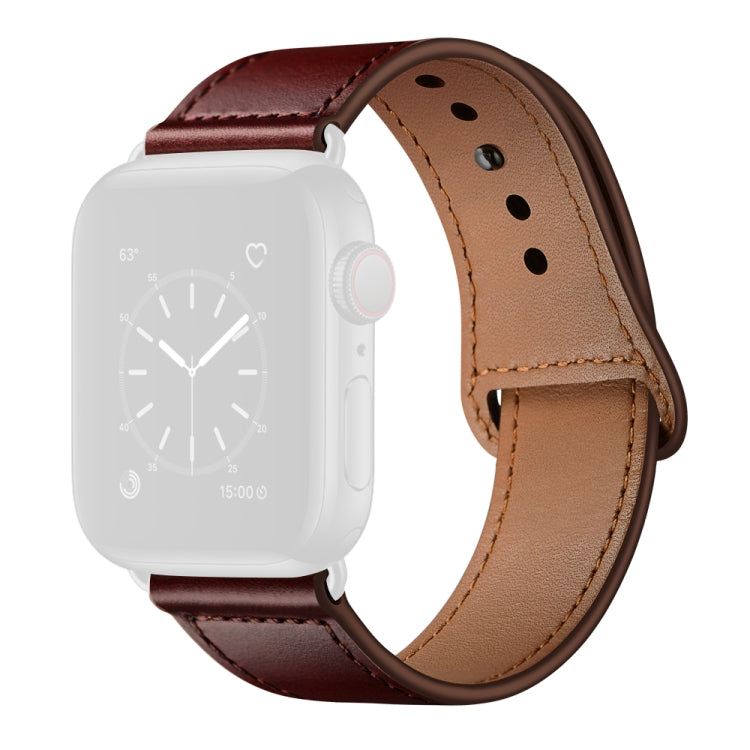 สายรัดนาฬิกาหนังสำหรับ Apple Watch Series, 7 45mm / 6&SE&5&4 44mm / 3&2&1 42mm, 7 41mm / 6&SE&5&4 40mm / 3&2&1 38mm