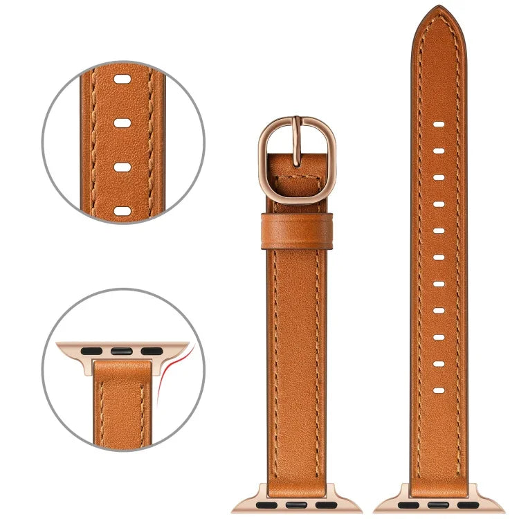 สายหนังขนาด 14mm สำหรับ Apple Watch Series, 7 41mm / 6&SE&5&4 40mm / 3&2&1 38mm, 7 45mm / 6&SE&5&4 44mm / 3&2&1 42mm