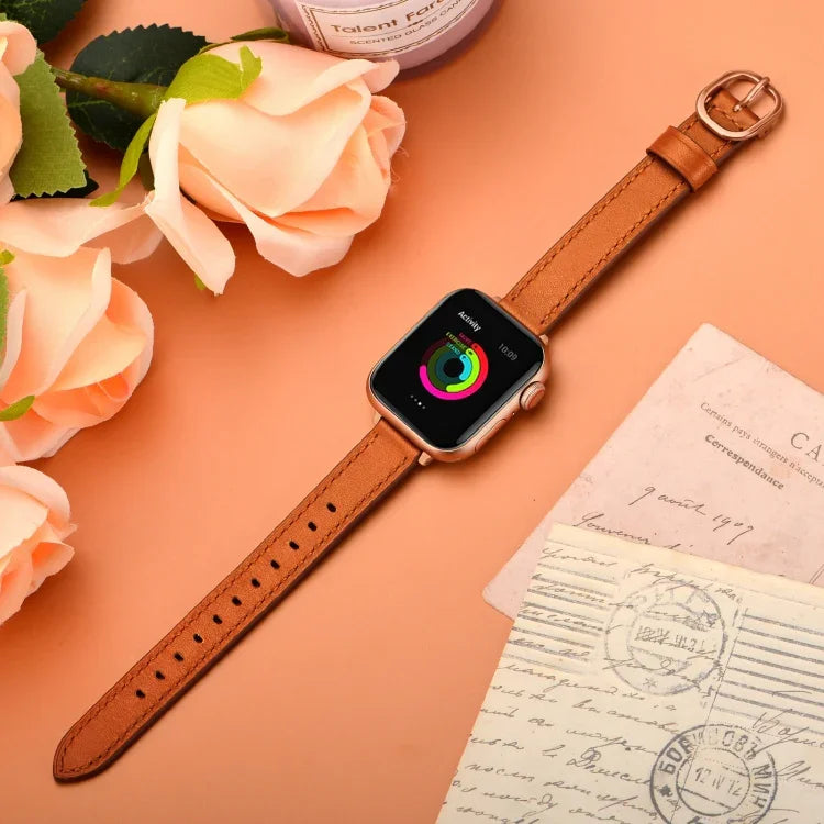 สายหนังขนาด 14mm สำหรับ Apple Watch Series, 7 41mm / 6&SE&5&4 40mm / 3&2&1 38mm, 7 45mm / 6&SE&5&4 44mm / 3&2&1 42mm